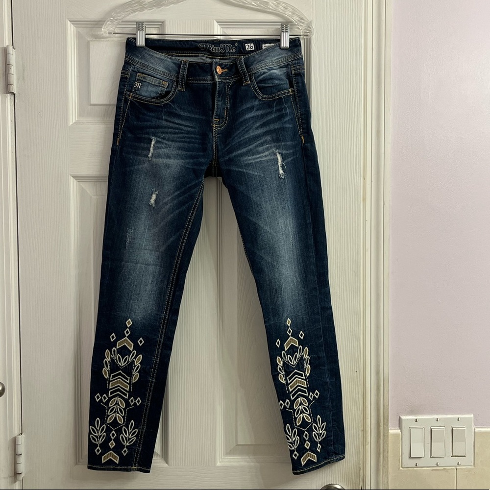 Miss Me Ankle Skinny Jeans Size 26 Geometric Shapes Southwestern Design
